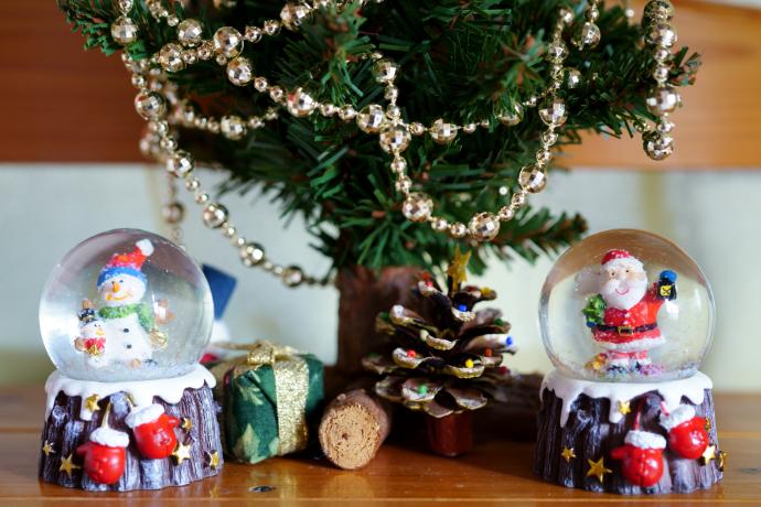 自然物でスノードーム