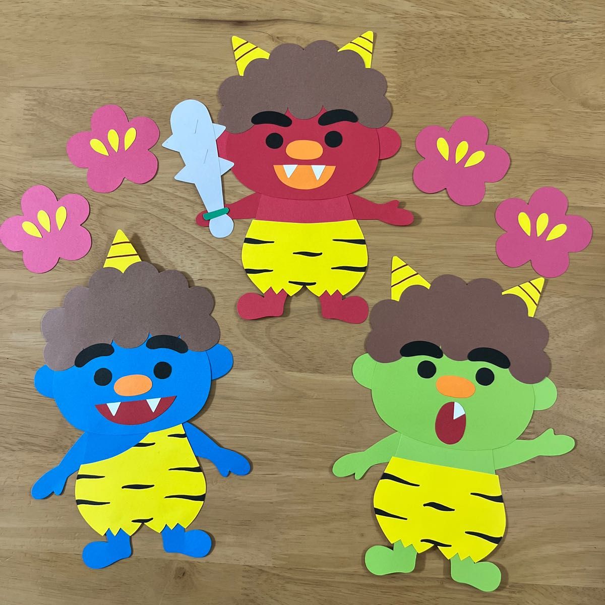 画用紙＆折り紙で簡単工作♪ 節分 おにの壁面飾りを作ってみた！ 赤鬼 冬 春 ２月 豆まき