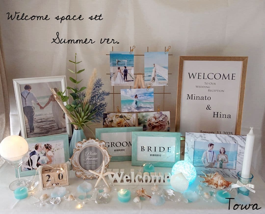 かわ405.❤︎ナチュラルグリーン 結婚式ミールヘーデン ウェルカムスペース 春夏婚 ガーデンウエディング ウェルカム