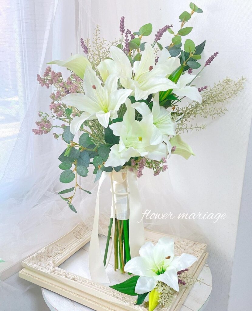 ウェディングブーケ１day手作り教室・名古屋瑞穂区ブライダルブーケ・花嫁様ウェディングブーケオーダーメイドのフラワー教室