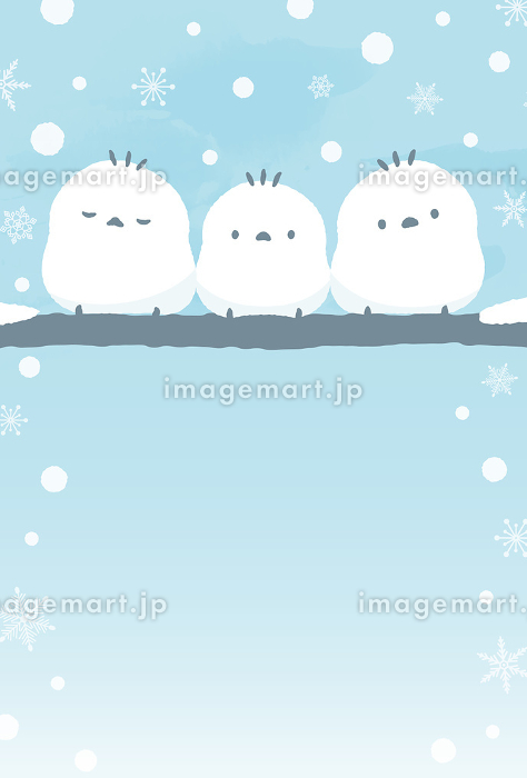 文字無し・手書き小花の寒中見舞いテンプレートイラスト01イラスト無料・かわいいテンプレート