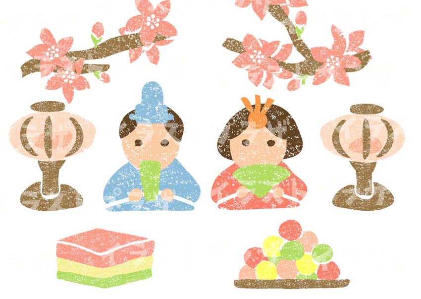 無料型紙ダウンロード ひな祭り壁面イラストペープサート パネルシアター用いちごドリル