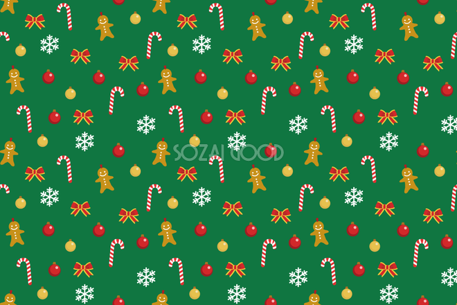 クリスマスのパターンイラスト素材手描きのフリーイラスト素材「かわピク」