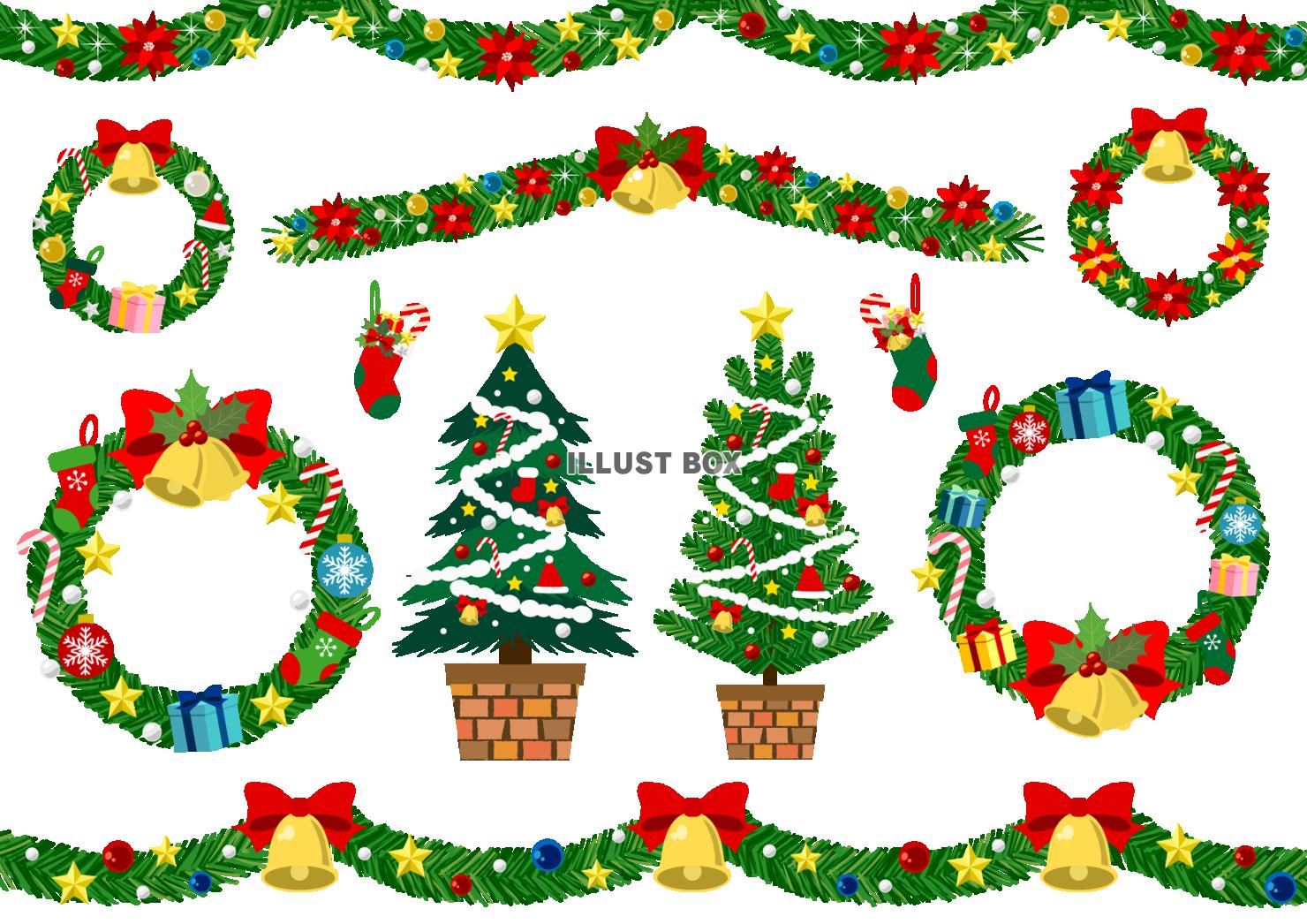 シルエット クリスマスツリー 赤×緑イラスト - No: 23231744無料イラスト・フリー素材なら「イラストAC」