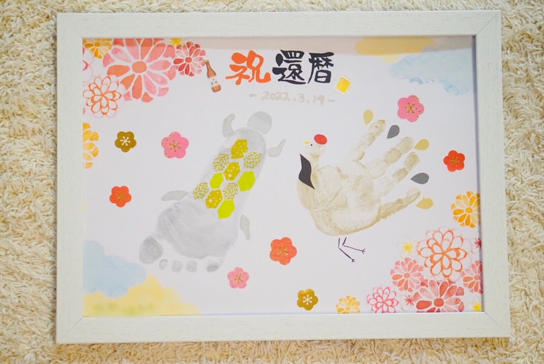 手形アート♡プレゼント ご両親 祖父母 誕生日 還暦 お祝い プレゼント 手形 花束 アート 記念日 - BLUE STAR⸝⋆minnebyGMOペパボ 国内最大級のハンドメイド・手作り通販サイト