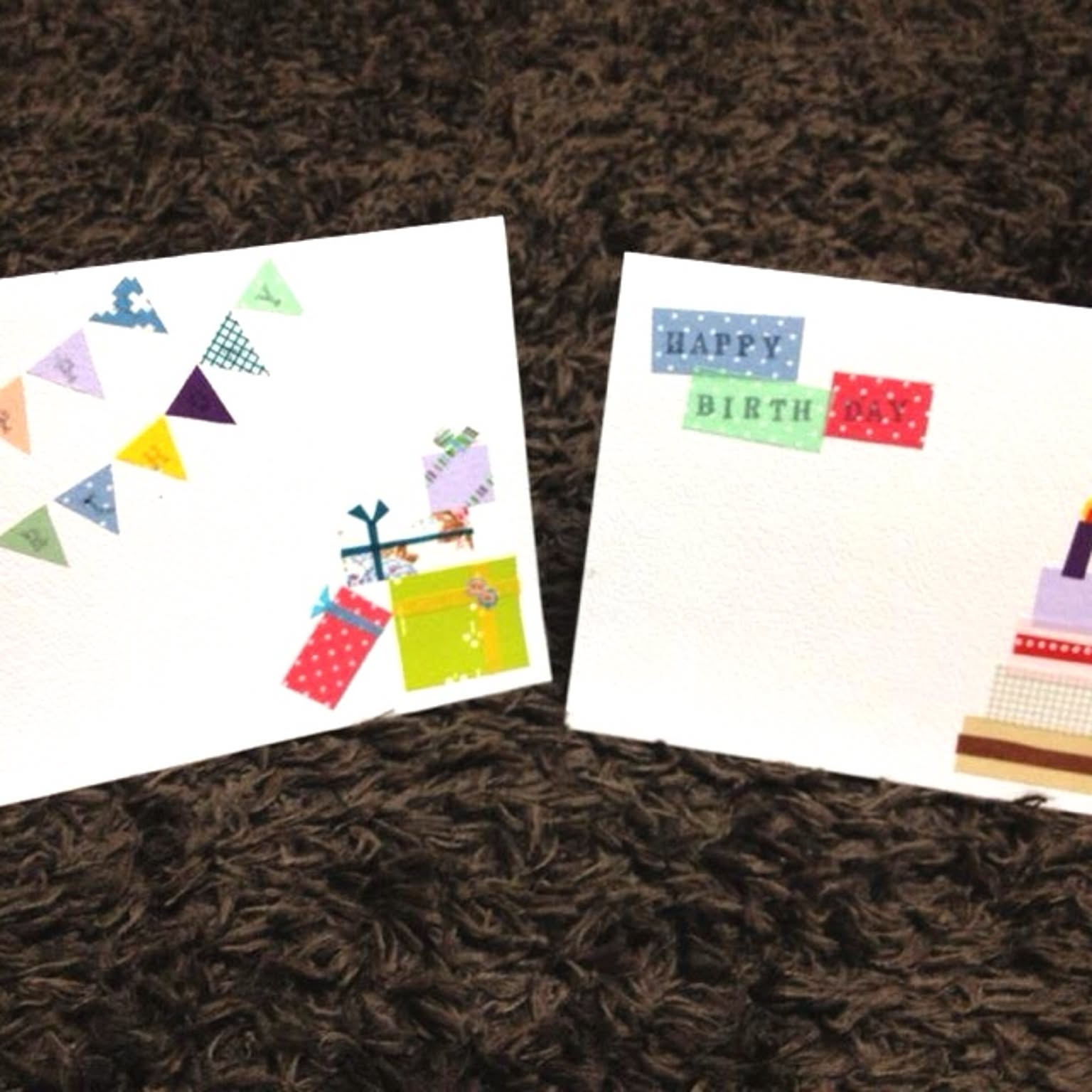 誕生日ケーキ カード マスキング テープのイラスト素材・ベクター Image 17806076