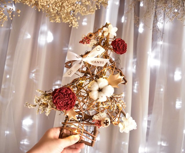 ドライフラワー スワッグ イイハナ プリザーブド＆ドライフラワー「スワッグ Christmas Red」│クリスマスの花プレゼント