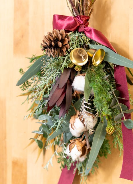 クリスマス・スワッグ - クリスマス プレゼント 玄関用 玄関 壁 飾りリース ウェルカムリース 花 生花プリザーブドフラワーFiNE