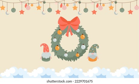 クリスマスのポップかわいい背景 9種OKUMONO