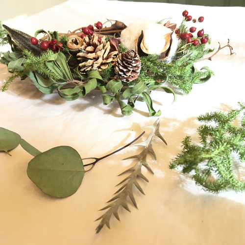 クリスマス ヌードツリープリザーブドグリーン 花材 販売 小分け ナチュラルインテリア シンプル 手作り ハンドメイド インテリア 北欧インテリアクリスマス