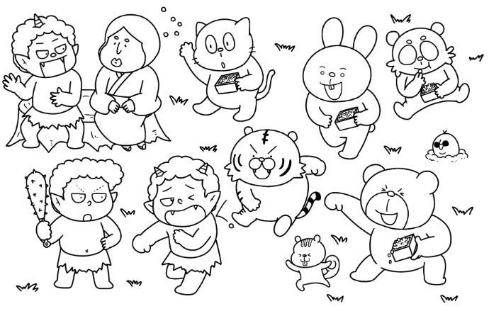 節分塗り絵イラスト無料イラスト・フリー素材なら「イラストAC」