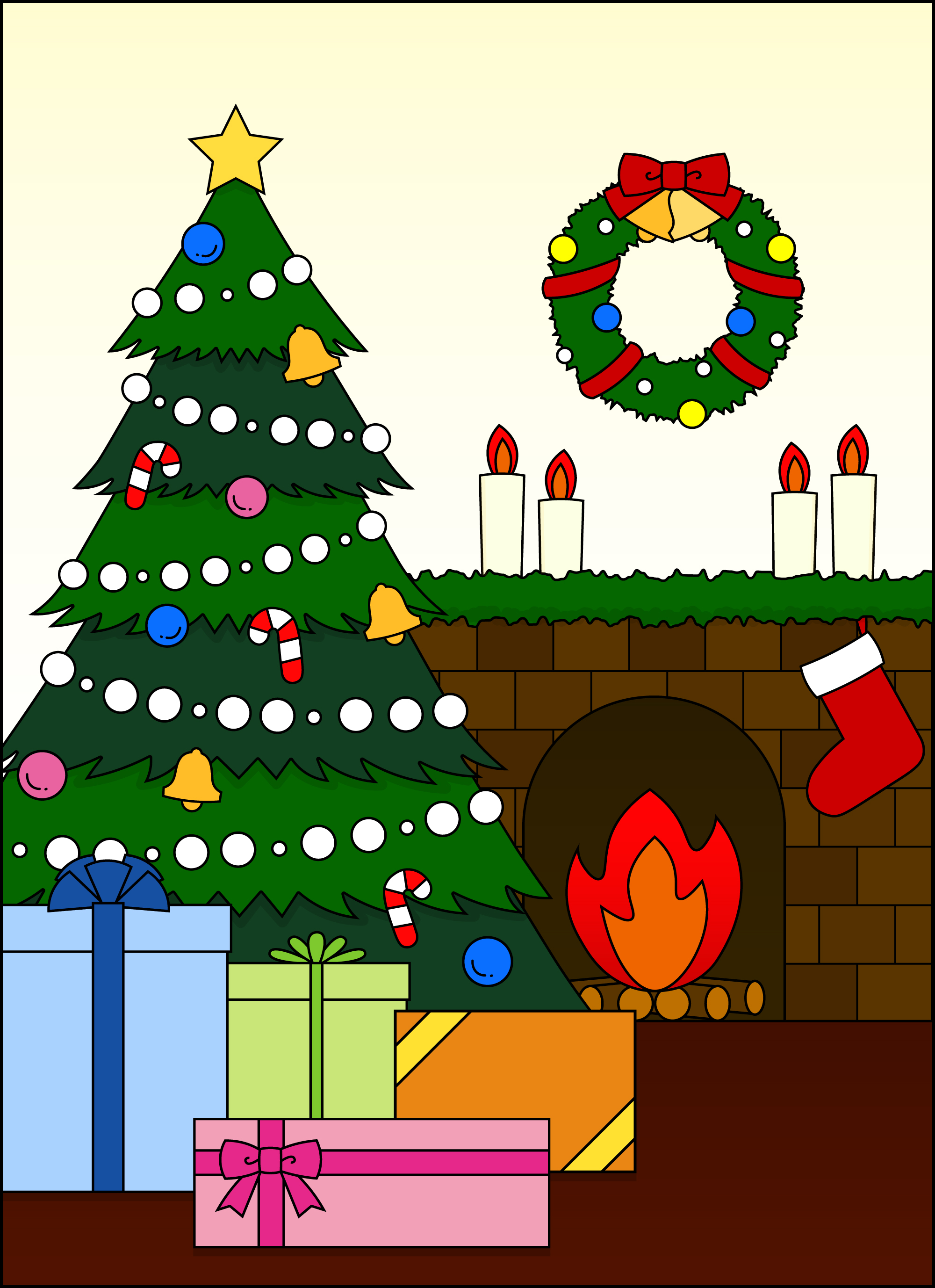 シンプルなクリスマスツリー - 複雑なぬりえページ クリスマス 印刷用