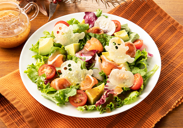 紫キャベツときのこのハロウィンマリネサラダ