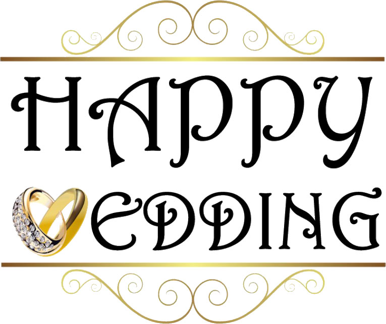HAPPY WEDDINGの文字のイラスト - ONWAイラスト