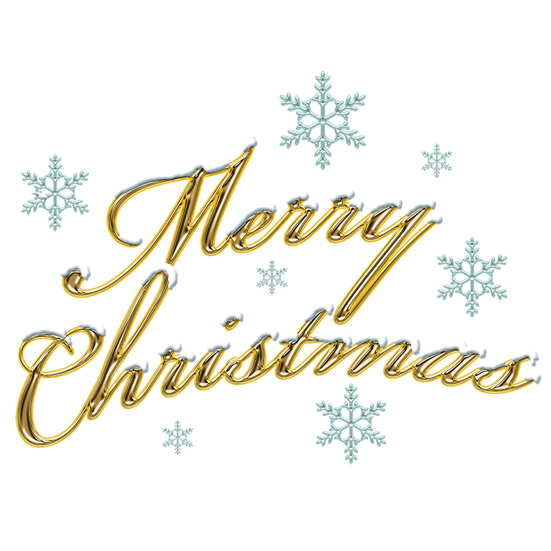 クリスマスのカリグラフィ風文字たちイラスト