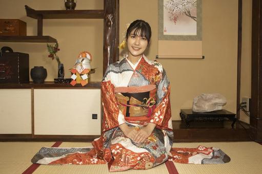 着物で新年のご挨拶イラスト - No: 644954無料イラスト・フリー素材なら「イラストAC」