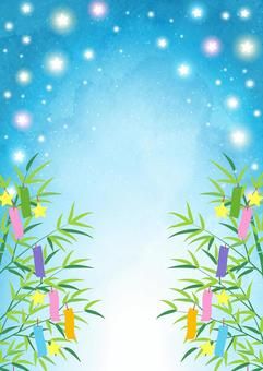 七夕飾りのついた笹の和風フレーム素材 縦向き のイラスト素材89298868- PIXTA