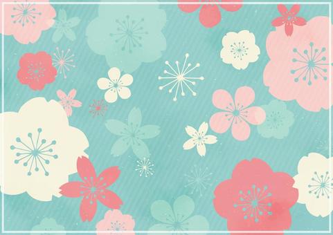 お正月背景 鶴と和柄 イラスト