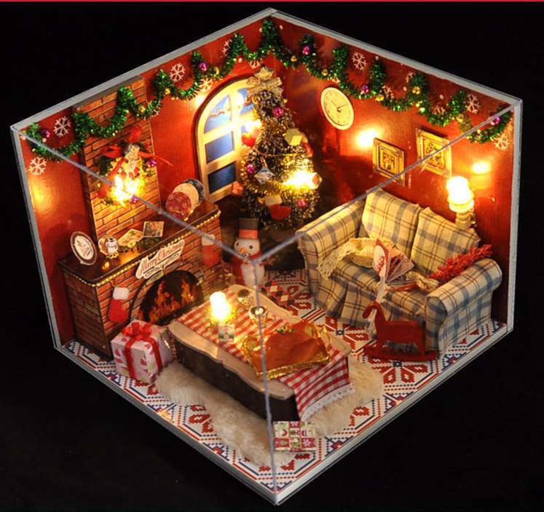 クリスマス ドールハウス ミニチュア 手作り Billy Miniature Christmas house kit1 ミニチュアキットクリスマスハウス作り