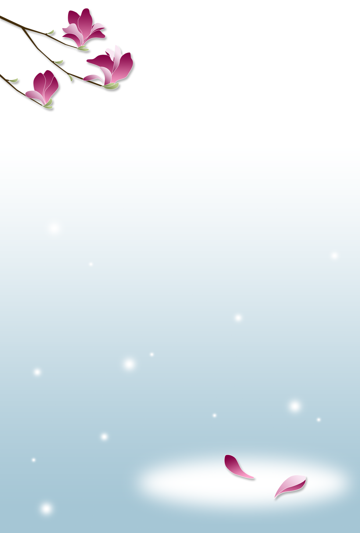 年賀状じまい、おしゃれな梅の花の寒中見舞い：イラスト無料