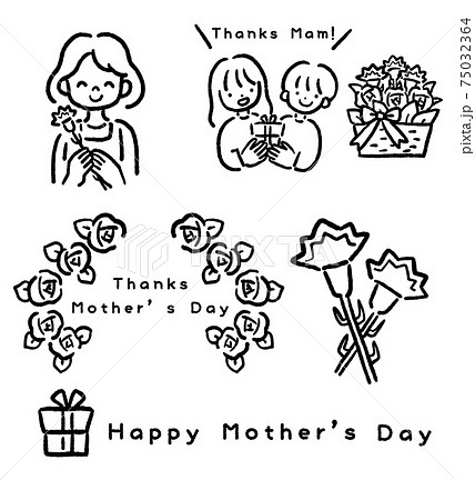 母の日イラストのかわいい手書き無料フリー素材まとめ - ONWAイラスト