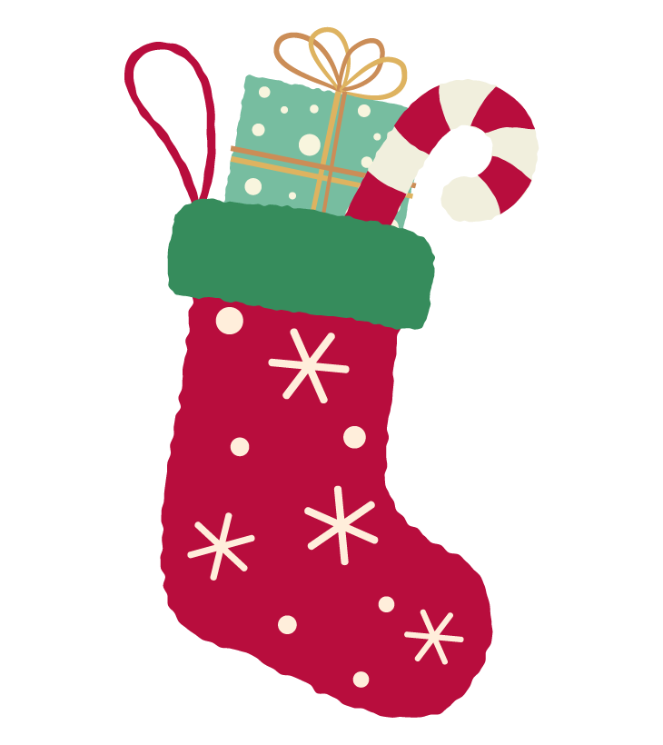 生活・冬・行事 クリスマスの靴下のかわいいフリーイラストフタバのフリーイラスト