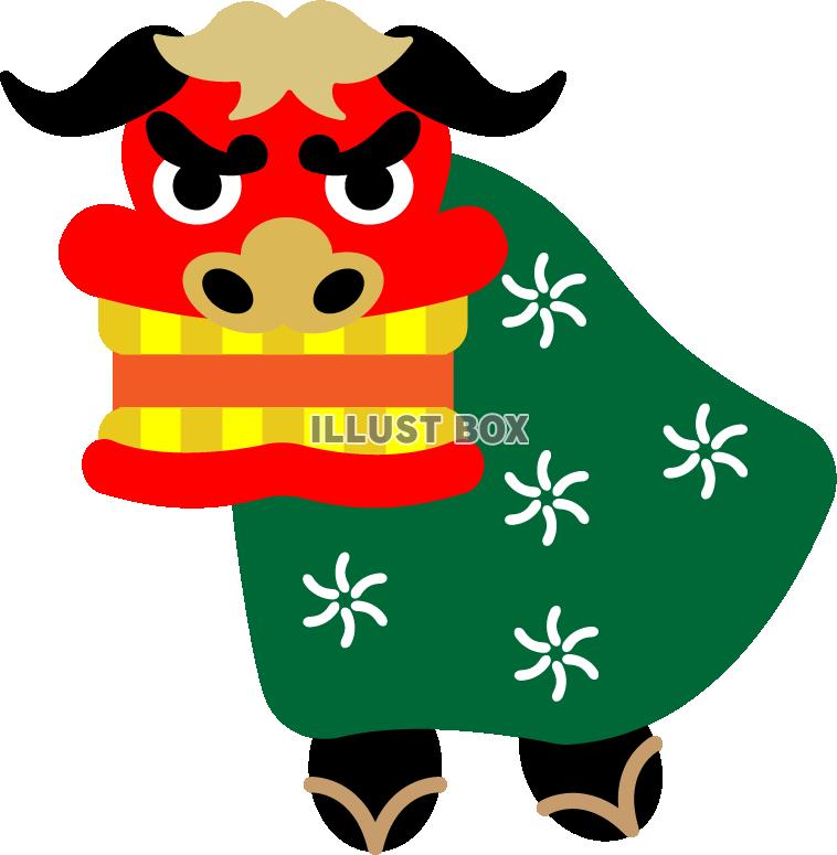 無料イラスト踊る獅子舞パブリックドメインQ：著作権フリー画像素材集