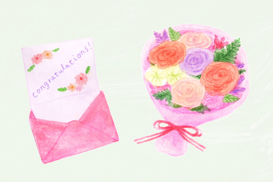 文例 結婚のお祝い-3 学生時代の友人へ・金封に添えて手紙の書き方