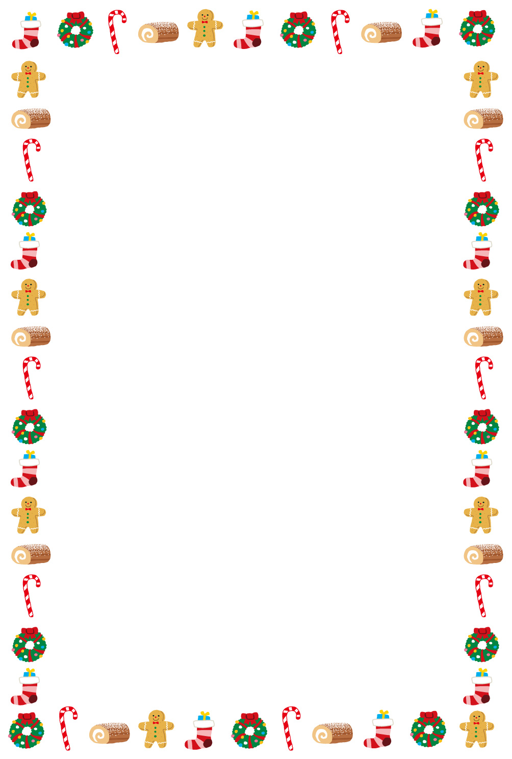 かわいいクリスマスフレーム枠イラスト リンゴパッカーンクリスマス 無料フリー85119素材Good