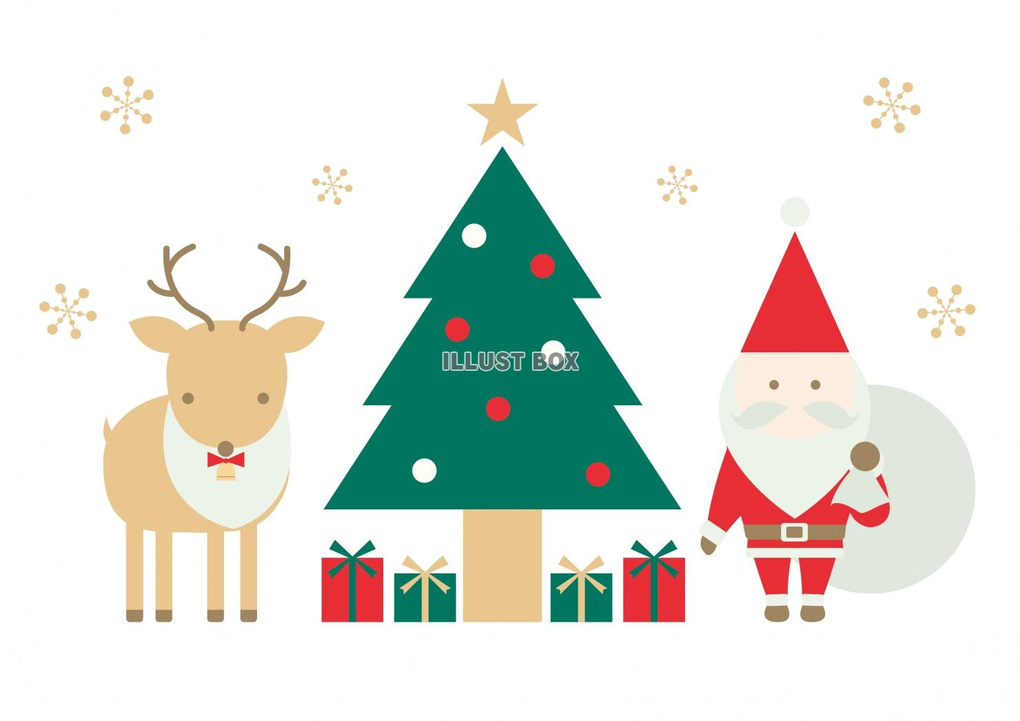 サンタクロースとトナカイのフリーイラストフリーイラスト・クラシック フリクラ