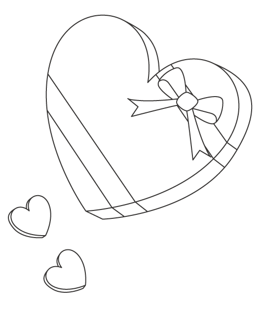 バレンタインケーキ」の塗り絵 - ぬりえやさんドットコム