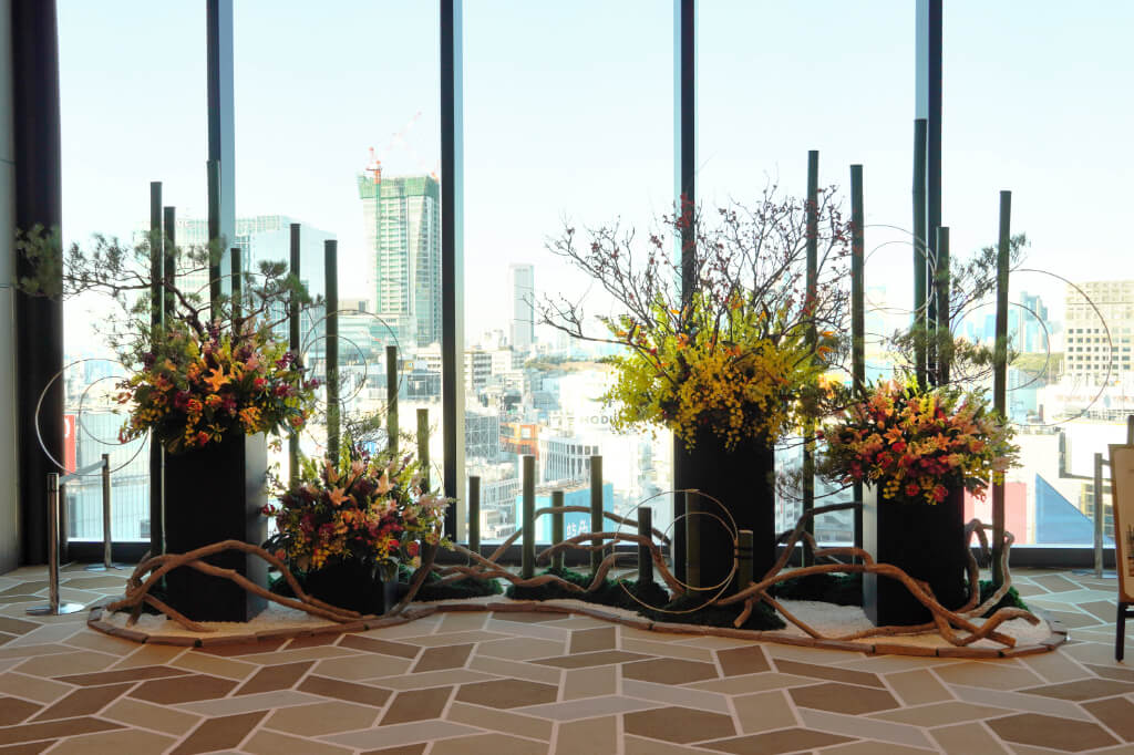 オフィスエントランス 正月ディスプレイ株式会社 野沢園 I 創業150年 観葉植物レンタル・造園