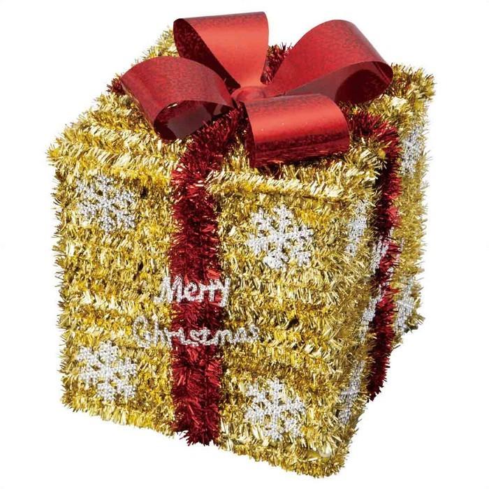 65-8117-15 プレゼントボックス クリスマスツリー装飾 ゴールド 3個セット 28-41-7-2AXELアズワン