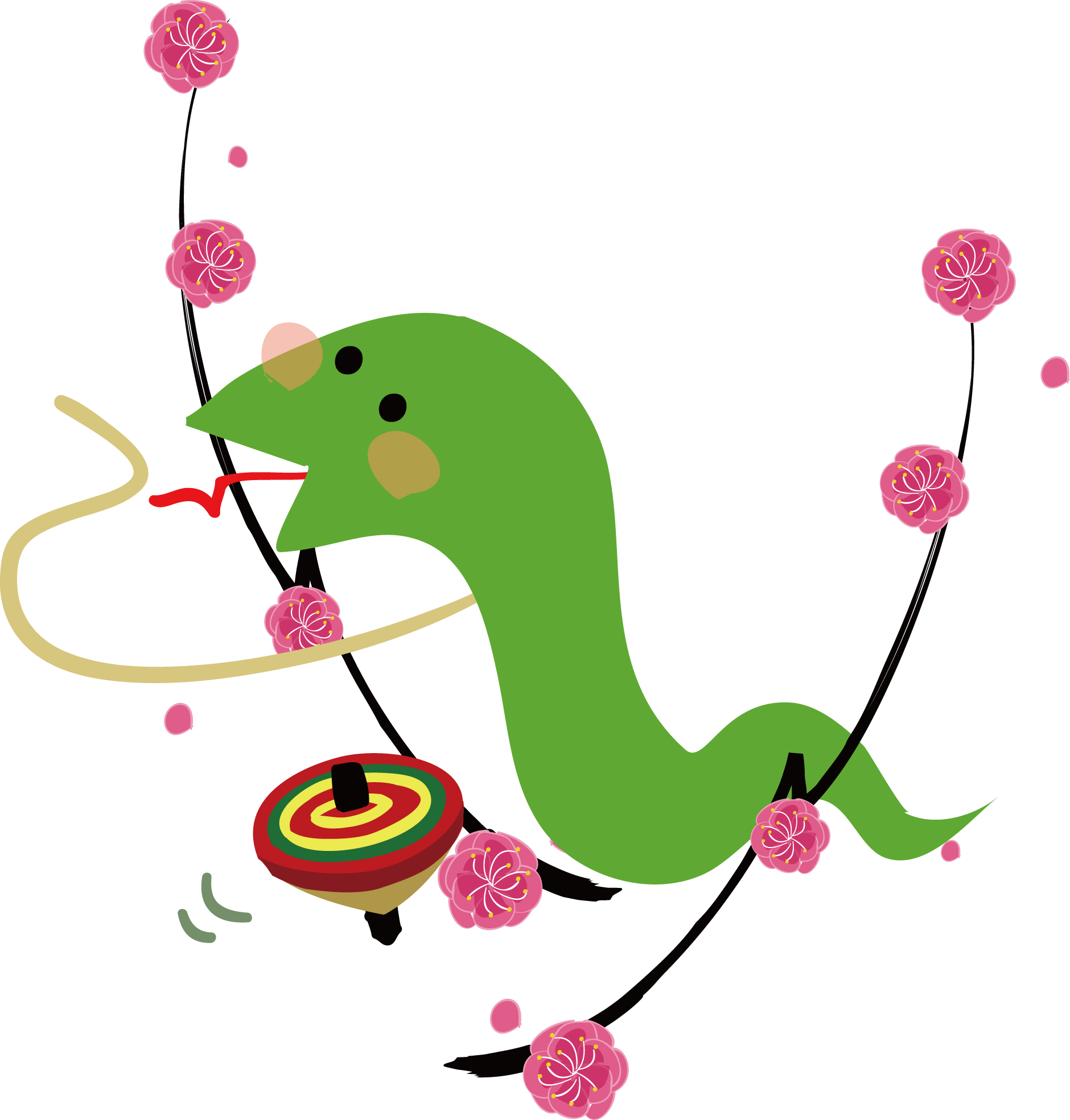 New year_年賀状_巳年4イラスト - No: 523934無料イラスト・フリー素材なら「イラストAC」