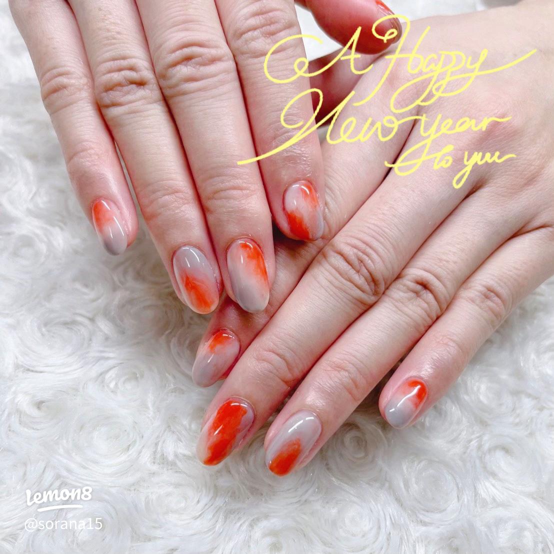 冬 お正月 オフィス ハンド シンプル - Hitomi-Aのネイルデザイン No.4945115 ネイルブック