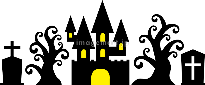 素材-パーツ-ハロウィン-お城-シルエットのイラスト素材55224109- PIXTA