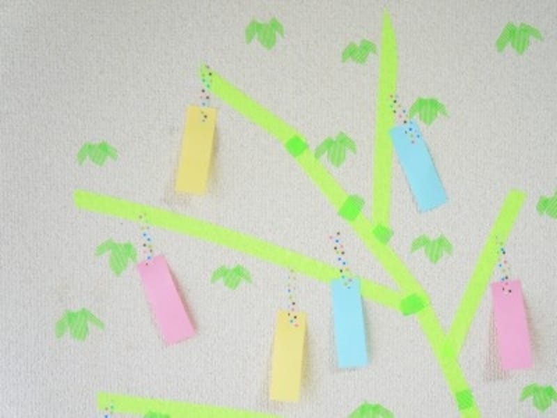 飾り簡単✨かわいい キラキラ星の七夕飾り🎋 壁面飾り✨つるし飾りDIY