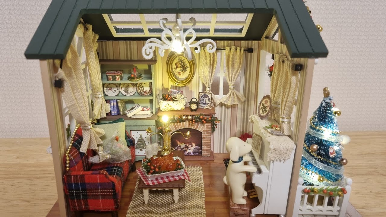 DIY木製ミニチュアビルディングキット 家具付きドールハウス LEDモラン 手作りのおもちゃ クリスマスと誕生日プレゼント女の子のための木製のミニチュア人形の家、家具付き、デザートショップ、ドールハウス、手作りのおもちゃ、クリスマスギフト - AliExpress