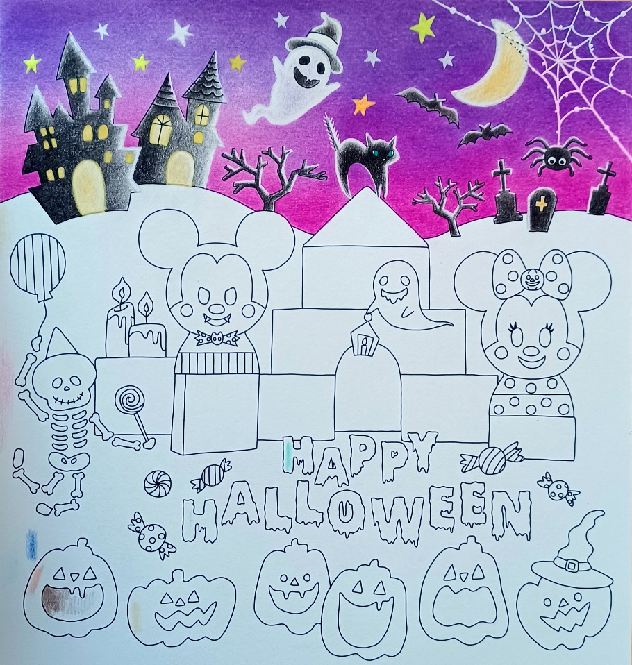 ハロウィンの塗り絵 子供用 印刷可能 - 子ども向けぬりえページ：ハロウィン