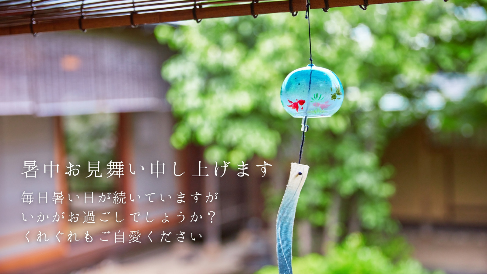 クマのイラスト暑中お見舞いの無料メッセージカードテンプレート 7540 - デザインAC