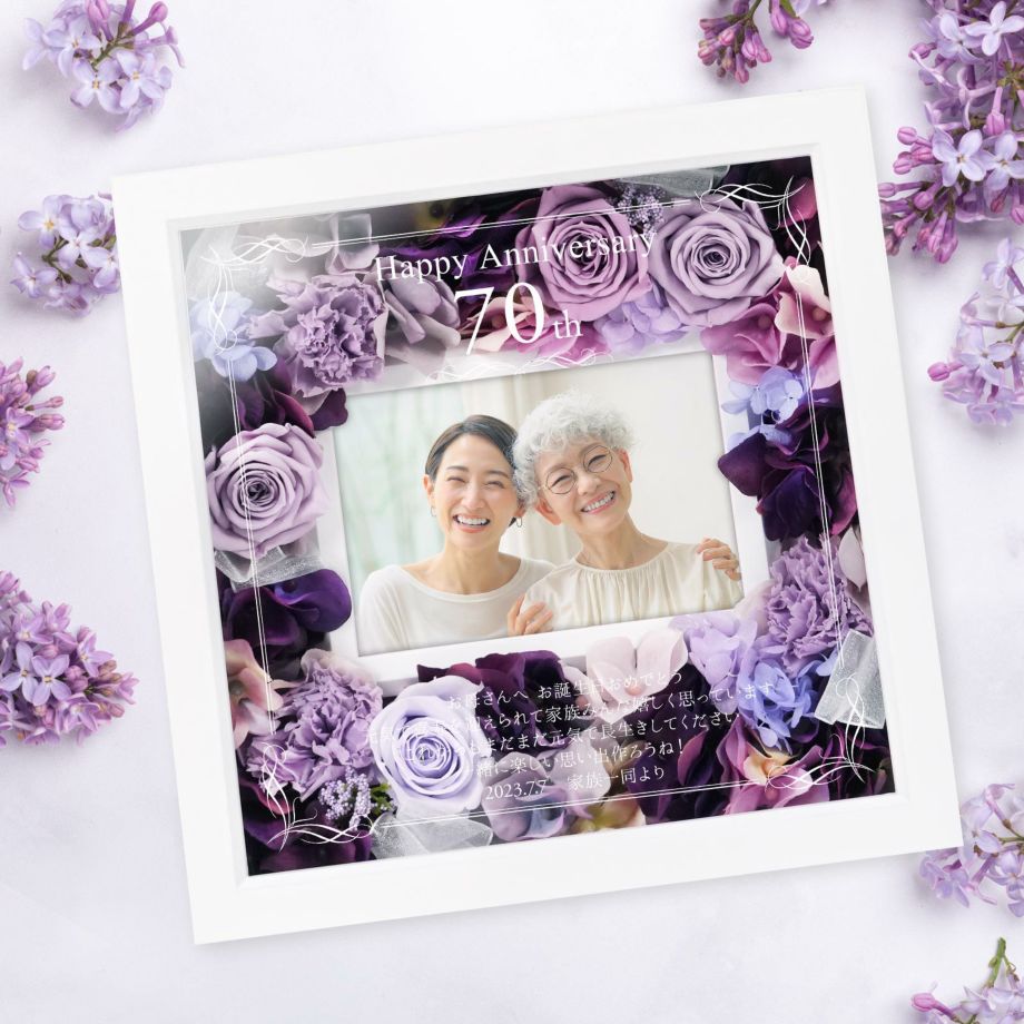 ▽ 古希 70歳 の お祝いにオーダー頂いた 寄せ書き色紙😊 背景色は古希の お祝い色の紫色にて 作成しました🌼😊❣️古希祝いオーダーありがとうございます ✨筆文字アートnana﻿筆文字セラピストnana﻿ ﻿ *・゜ﾟ・*:.｡ ｡.:*・'*・゜ﾟ・*:.｡ ｡.:*・' ﻿ 筆文字