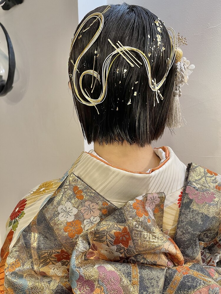 髪飾り 水引 かすみ草 ゴールド 金 和装 成人式 卒業式 振袖 袴 浴衣