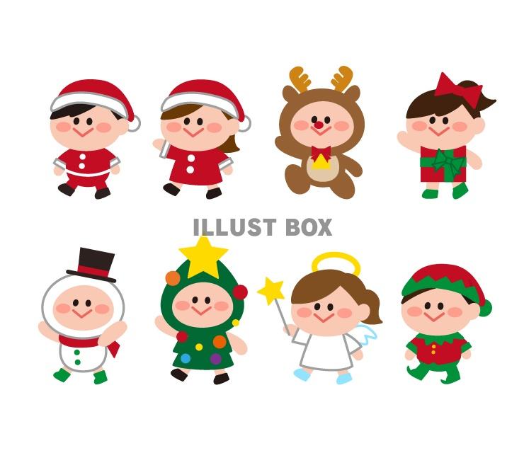 屋外で遊んでいる子供たち 雪 冬 クリスマス イラストPremiumベクトル素材