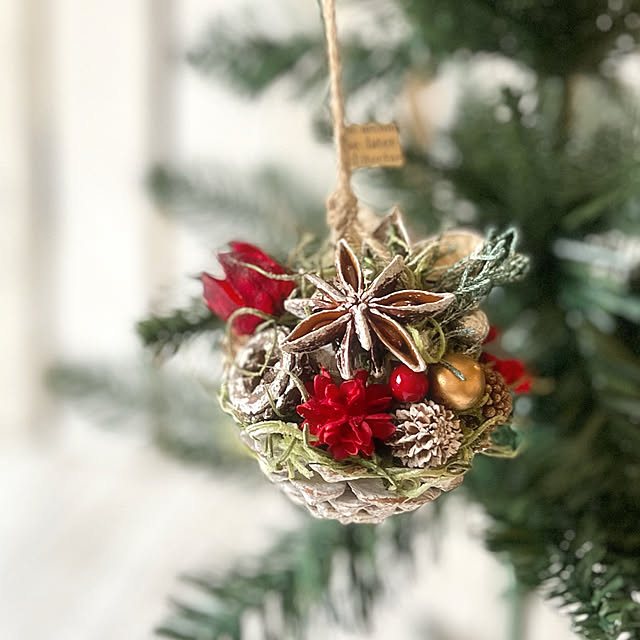 Ks031 松ぼっくり クリスマスツリー オーナメント レッド イエロー パール風装飾 - re-craft-ksminne byGMOペパボ国内最大級のハンドメイド・手作り通販サイト