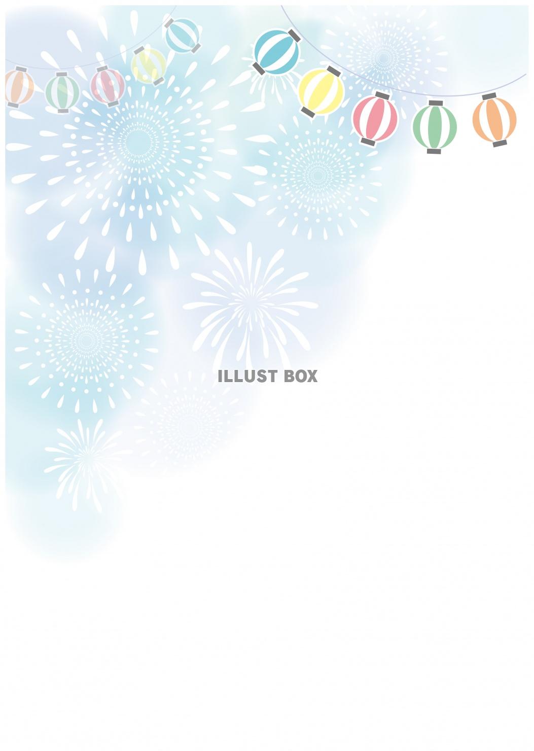 夏祭りおみこしに提灯神輿と花火のイラスト縦スタイル背景素材のイラスト素材65488311- PIXTA