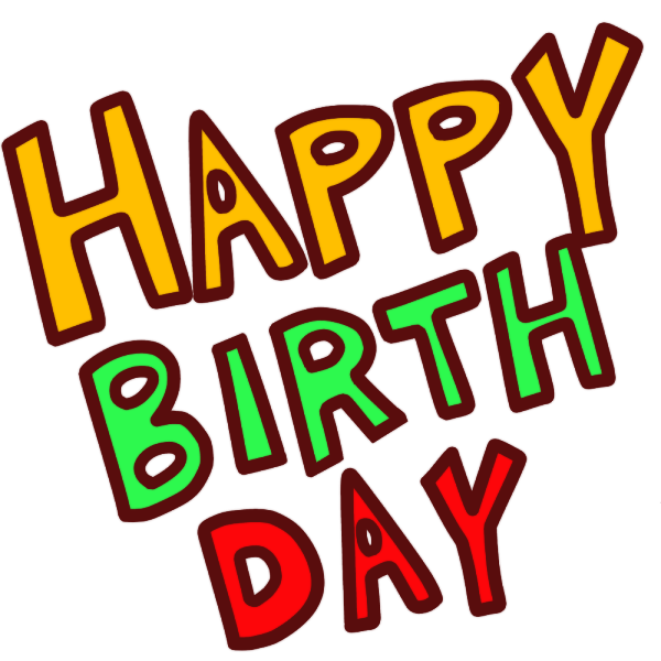 Happy Birthdayの文字が書かれたリボンのイラスト素材Happy Birthday Project ハピバ