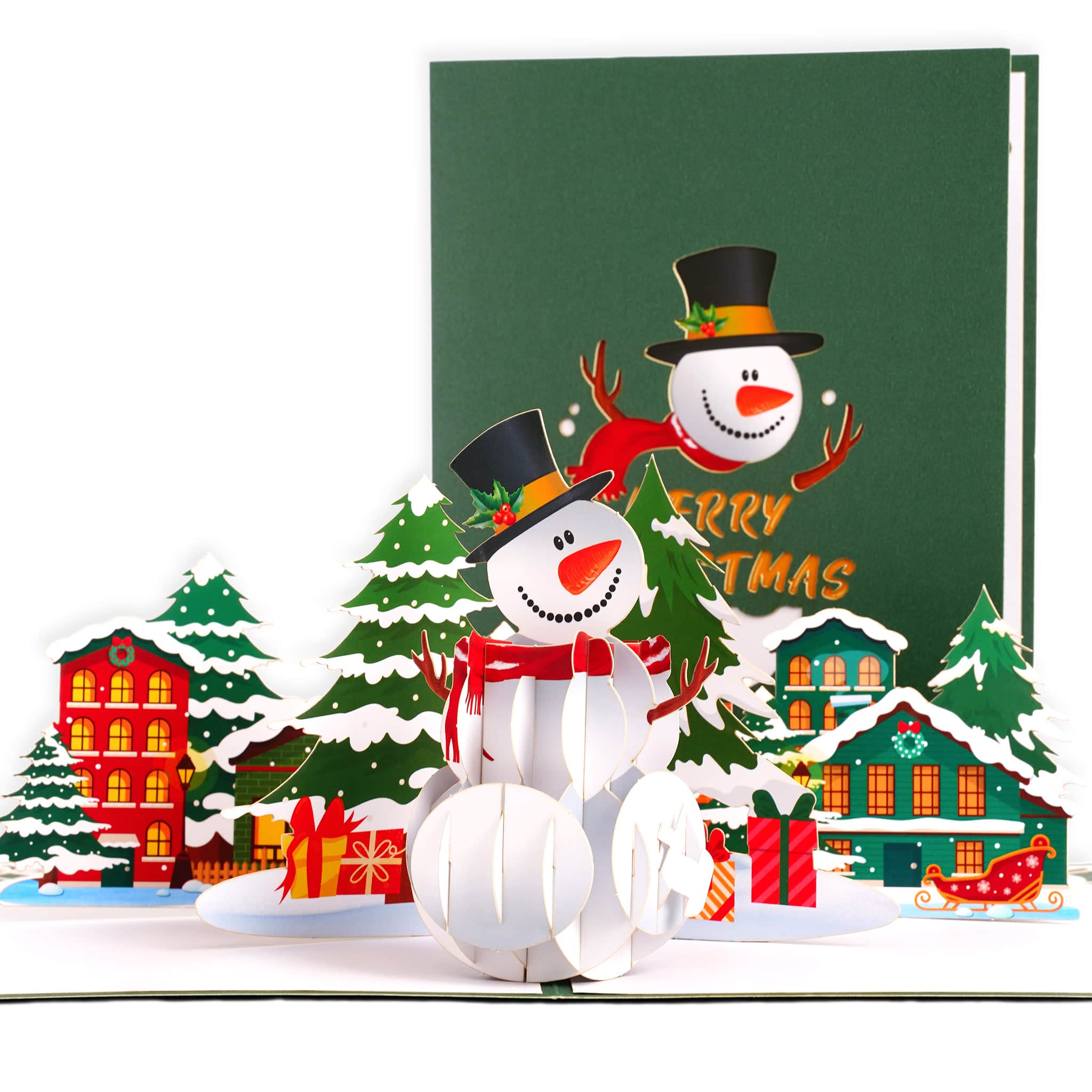 木のおもちゃ カルテット<クリスマスカード>スノーマン