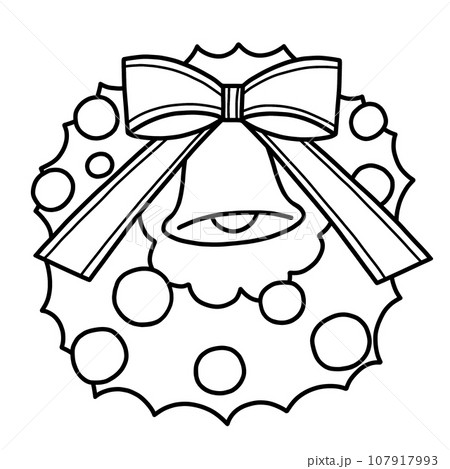 無料のクリスマスリースのぬりえぬりえパーク