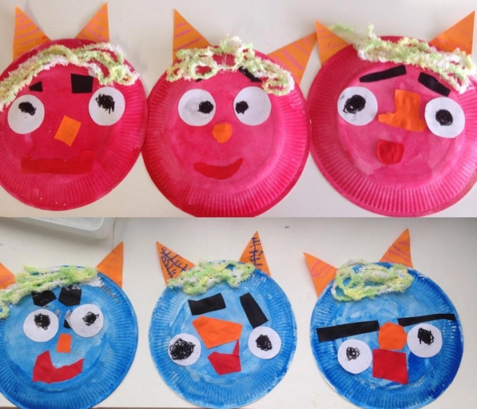 鬼の面製作 １歳児令和３ 2021 年１月21～25日幼稚園型認定こども園 上谷学園 幸幼稚園西宮市 さちようちえん