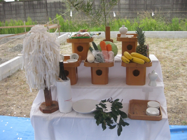 地鎮祭のお供え – 古南設計室